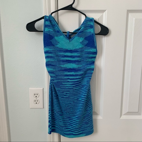 Blue knit halter mini dress - Picture 3 of 5